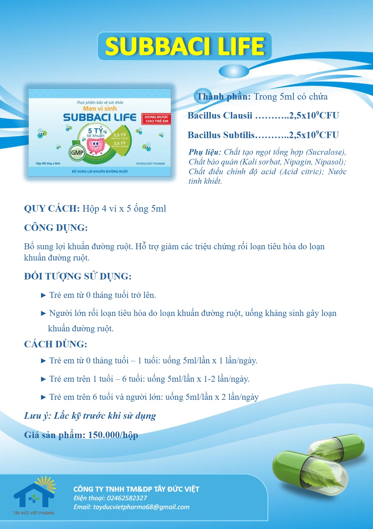 Subbaci Life (H*20 ống*5ml) - Ảnh 2