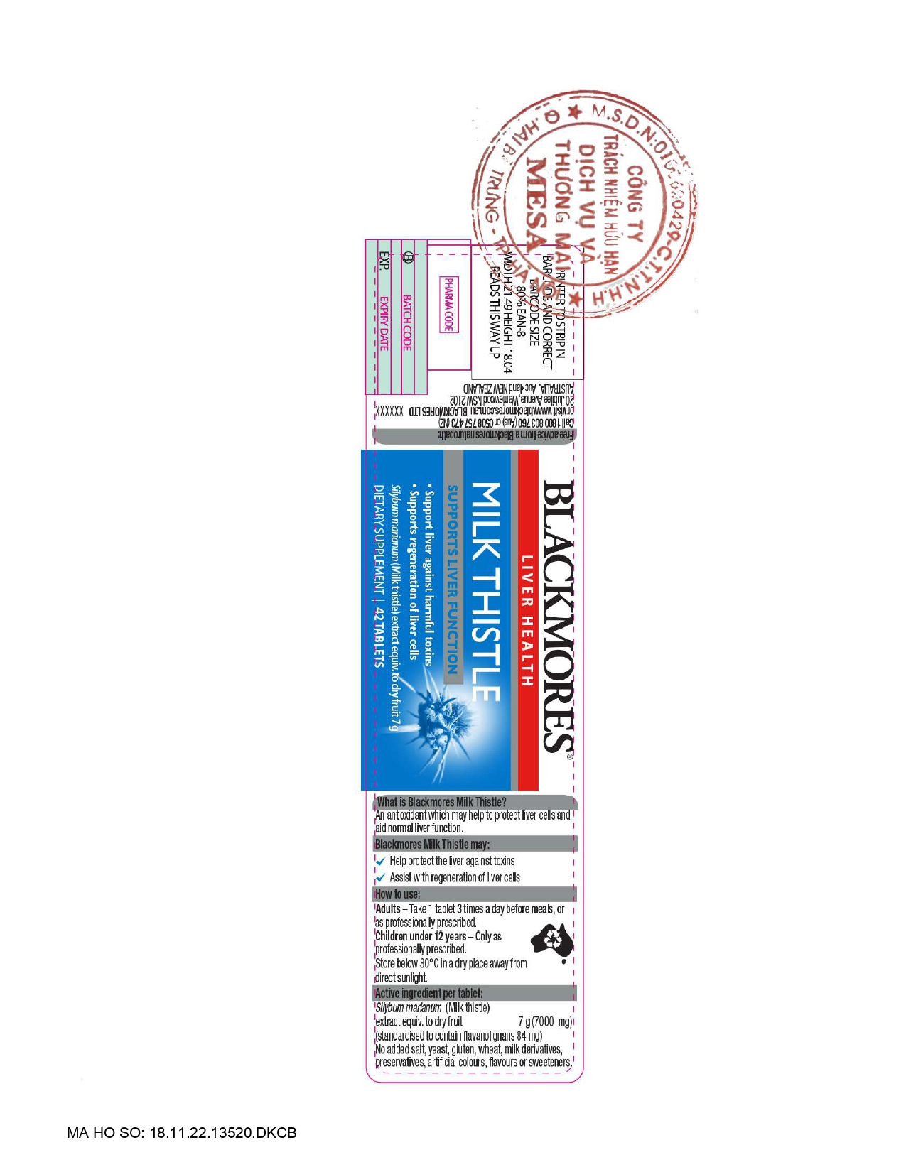 Thực phẩm bảo vệ sức khoẻ Blackmores Milk Thistle - Ảnh 3